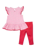 Toddler Girls Cherry Interlock Set