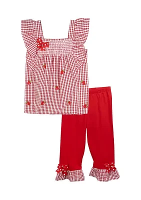 Toddler Girls Seersucker Strawberry Set