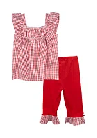 Toddler Girls Seersucker Strawberry Set