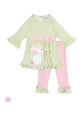 Toddler Girls Check Printed Knit Set