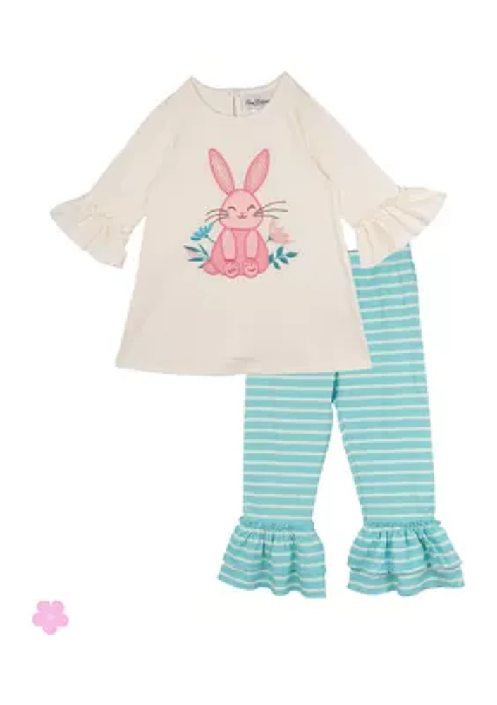 Toddler Girls Solid Knit Bunny Set