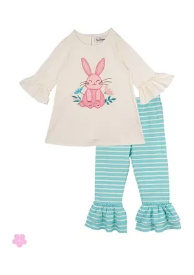 Toddler Girls Solid Knit Bunny Set