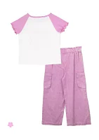 Toddler Girls Graphic T-Shirt and Cargo Pants Set