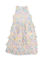 Toddler Girls Floral Ruffle Maxi Dress