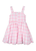 Toddler Girls Gingham Dress Set