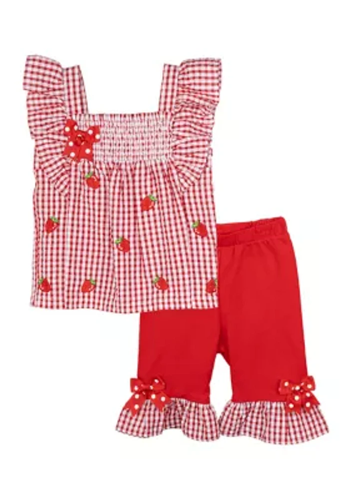 Baby Girls Seersucker Strawberry Set