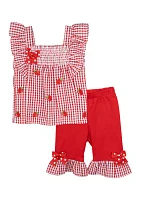 Baby Girls Seersucker Strawberry Set