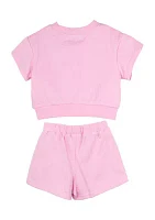 Baby Girls French Terry Appliqué Top and Shorts Set