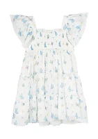 Baby Girls Butterfly Printed Mesh Dress