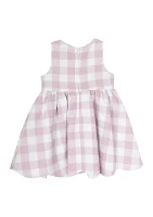 Baby Girls Pink Check Dress with Headband