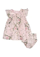 Baby Girls Printed Smocked Dress