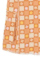 Toddler Girls Twill Smiley Face Printed Jumper Dress Set