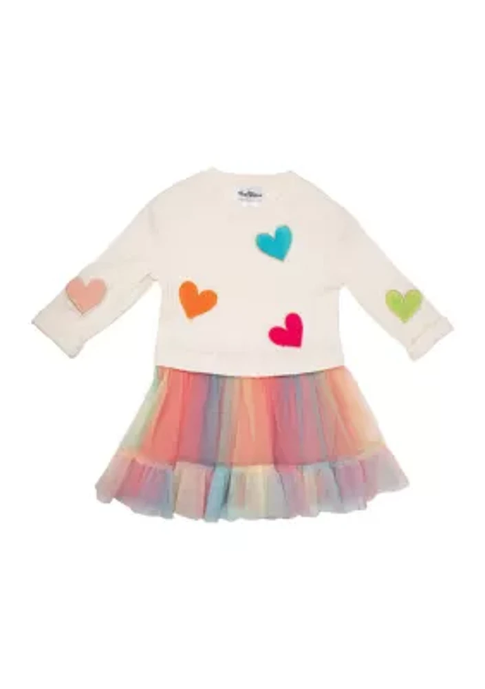 Toddler Girls Sweater Knit Tulle Dress