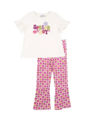 Toddler Girls Spread Joy Graphic T-Shirt and Printed Leggings Set