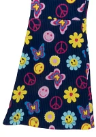 Toddler Girls Peace Appliqué Top and Printed Leggings Set