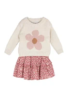 Toddler Girls Sweater Knit Tulle Dress