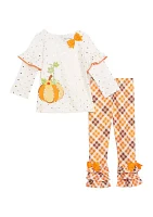 Toddler Girls Foil Dot Turkey Set