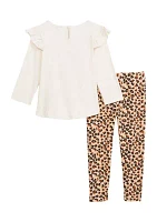 Toddler Girls Knit Cheetah Set