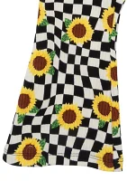 Toddler Girls Sunflower Appliqué Top and Printed Leggings Set