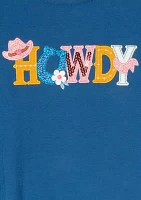 Toddler Girls Howdy Long Sleeve Graphic Top