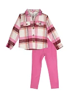 Toddler Girls 3 Piece Printed Flannel Set