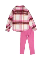 Toddler Girls 3 Piece Printed Flannel Set