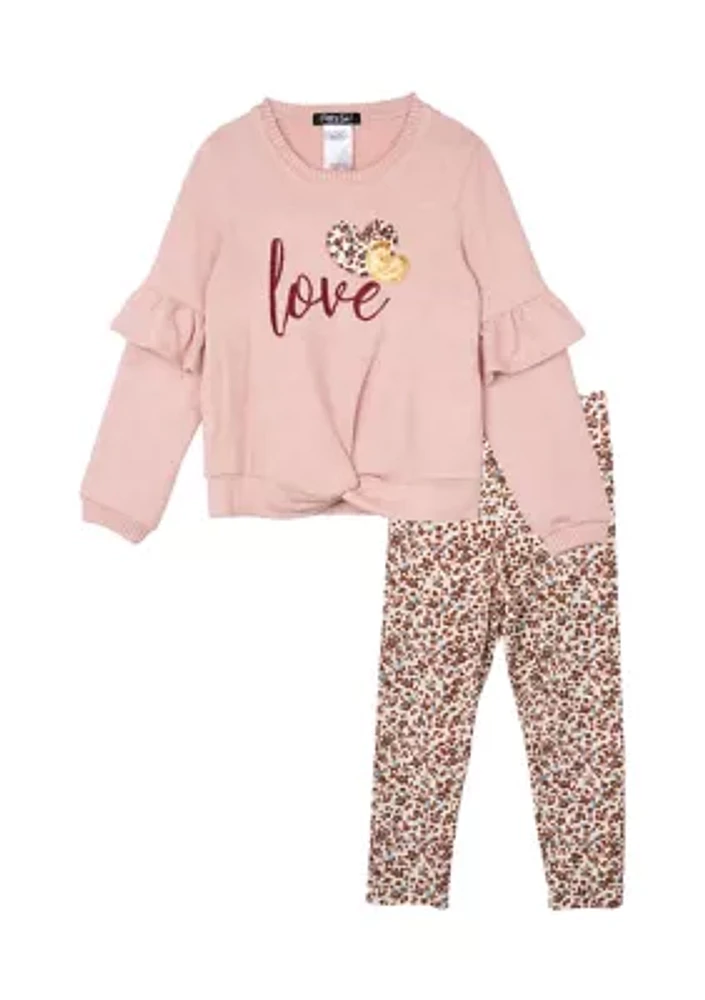 Girls 7-16 Love Graphic Sweatshirt Set