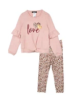 Girls 7-16 Love Graphic Sweatshirt Set