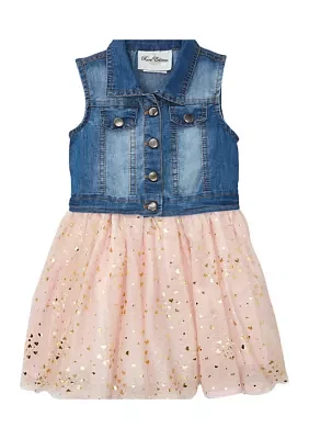 Toddler Girls Denim Vest Dress