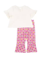 Baby Girls Spread Joy Graphic T-Shirt and Printed Leggings Set