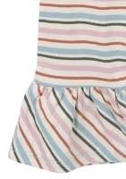 Baby Girls Top and Striped Pants Set with Headband