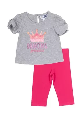 Baby Girls Dancing Princess Graphic Top and Leggings Set