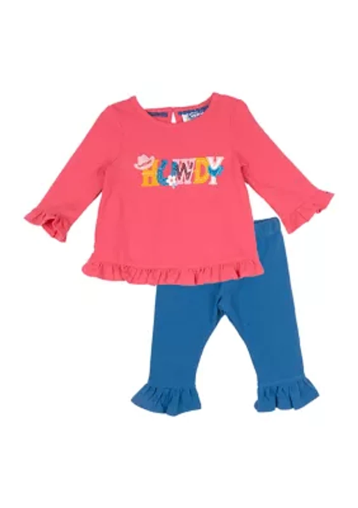 Baby Girls Howdy Graphic Top and Leggings Set