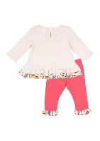 Baby Girls Western Horse Graphic Top and Leggings Set