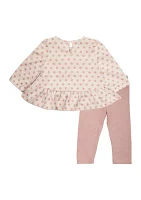 Baby Girls Polka Dot Printed Top and Leggings Set