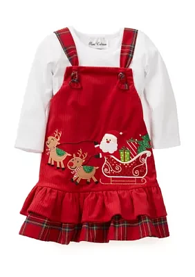 Toddler Girls Santa Corduroy Jumper