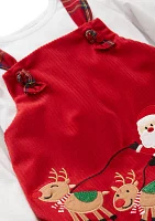 Toddler Girls Santa Corduroy Jumper