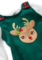 Toddler Girls Reindeer Corduroy Jumper