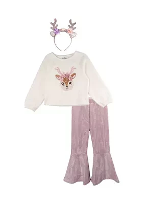 Toddler Girls Deer Appliqué Set