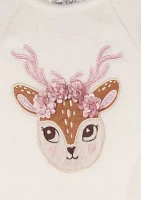 Toddler Girls Deer Appliqué Set