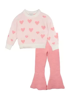 Toddler Girls Heart Sweater and Pants Set