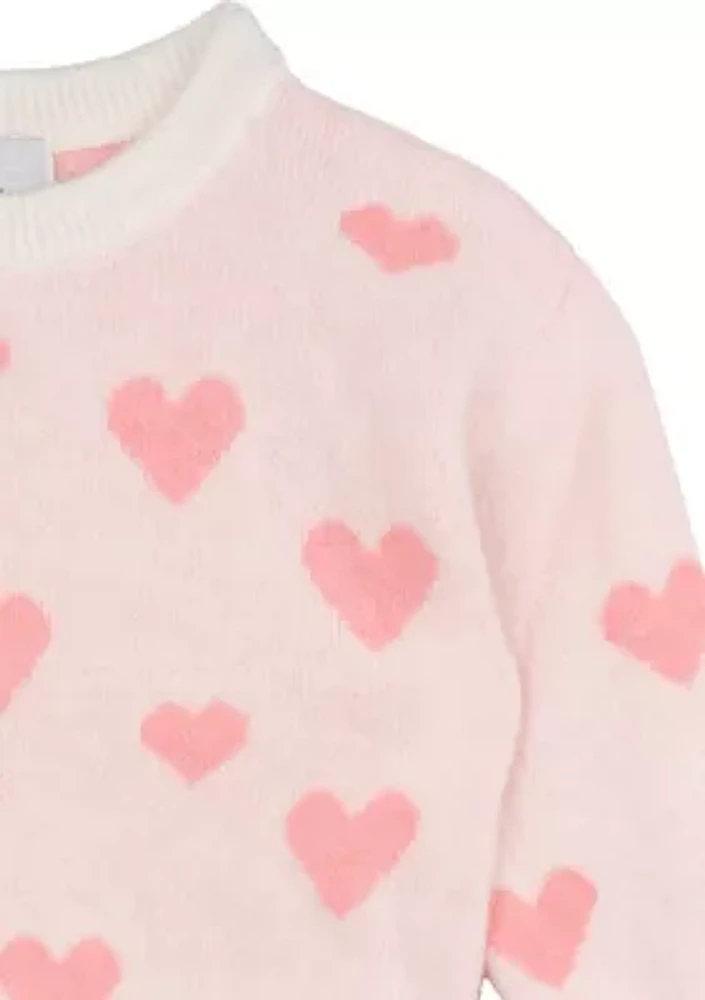 Toddler Girls Heart Sweater and Pants Set