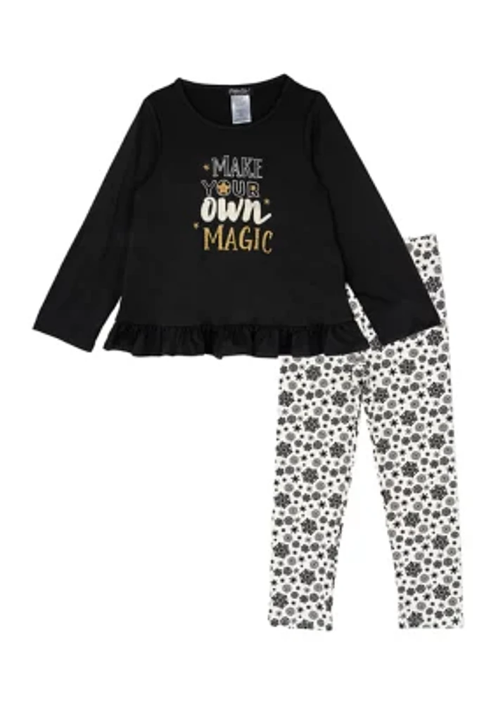 Toddler Girls Magic Graphic T-Shirt and Printed Leggings Set