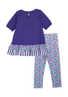 Baby Girls Unicorn Appliqué Top and Leggings Set