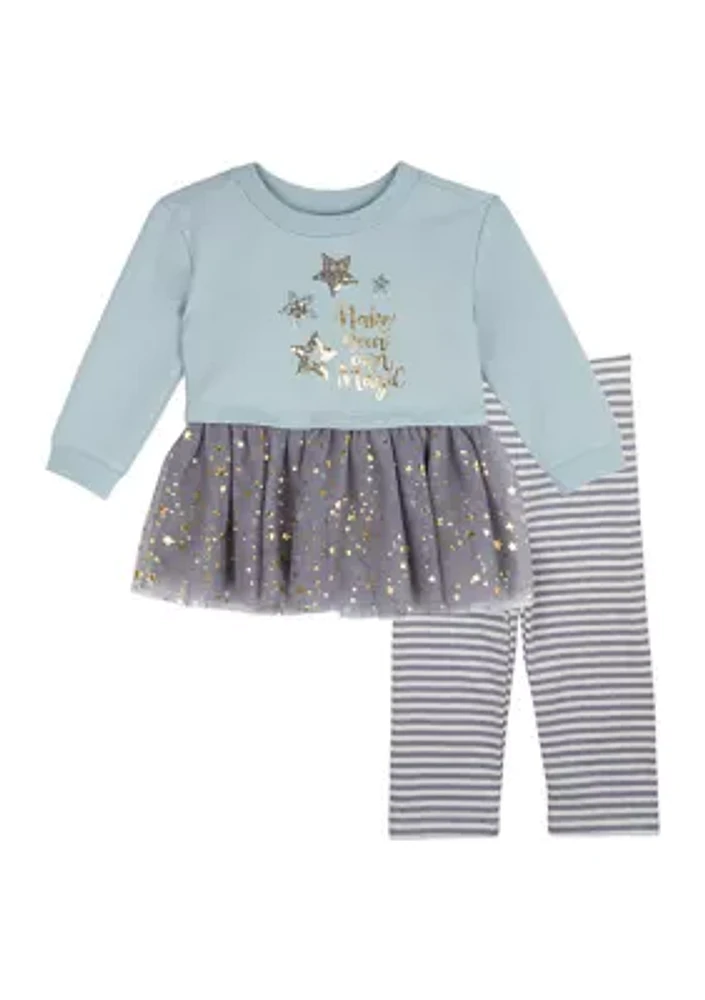 Baby Girls French Terry Sweatshirt and Leggings Set