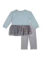 Baby Girls French Terry Sweatshirt and Leggings Set