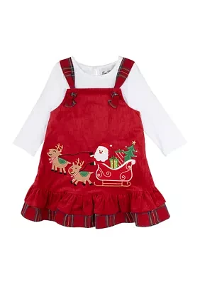 Baby Girls Corduroy Jumper Dress Set