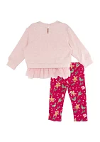 Baby Girls Printed Sweater and Leggings Set