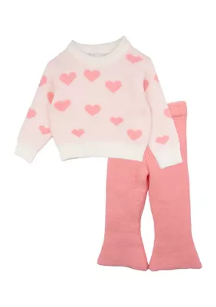 Baby Girls Heart Sweater and Pants Set