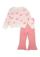 Baby Girls Heart Sweater and Pants Set